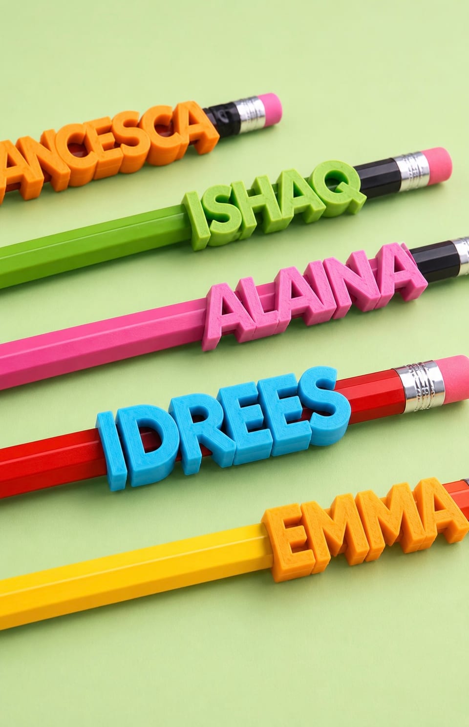5 Pencil Name Tags
