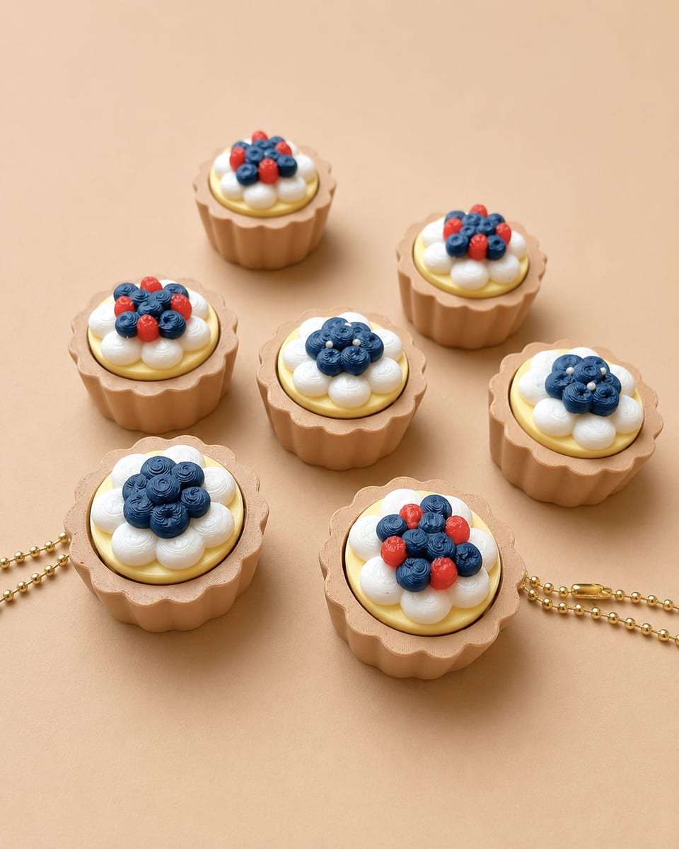 Mini Berries Tart Clicker Keychain