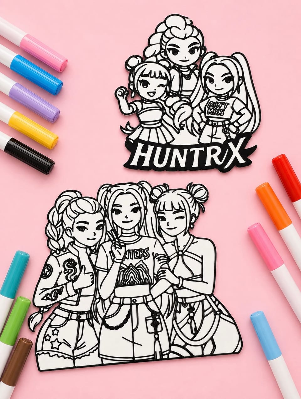 2 Kpop Demon Hunter Coloring set