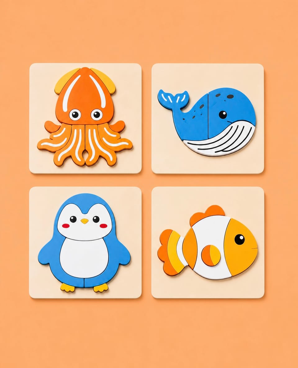 Montessori 4-in-1 3D Puzzle