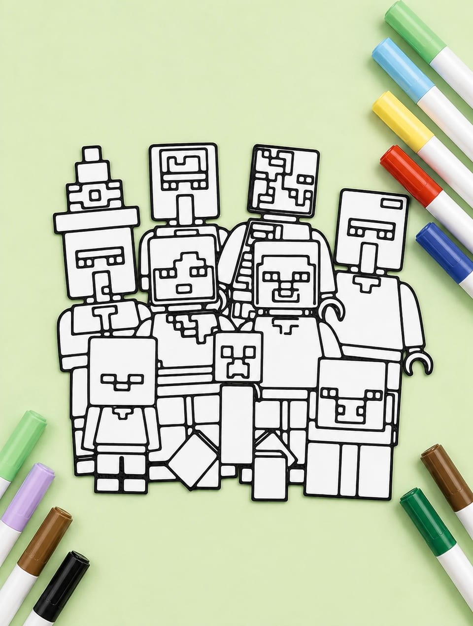 Minecraft Reusable Coloring Set